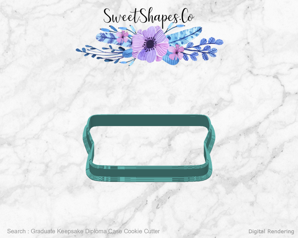 Graduate Keepsake Diploma Case Cookie Cutter — back manufacturing preview