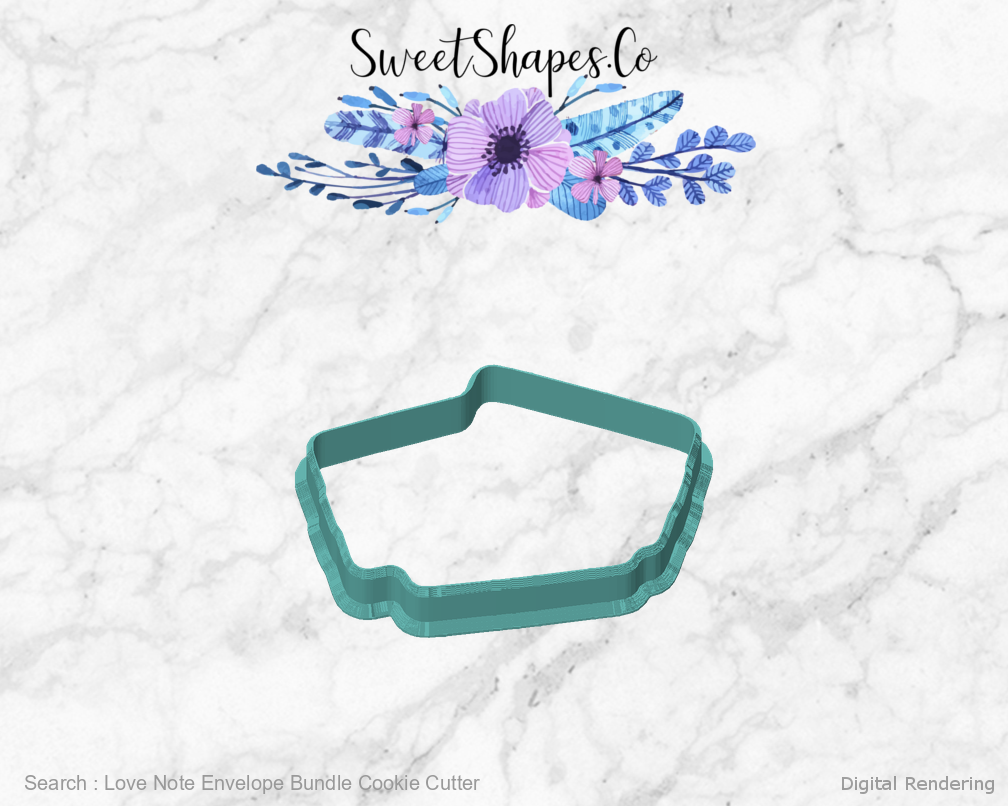 Love Note Envelope Bundle Cookie Cutter — front manufacturing preview