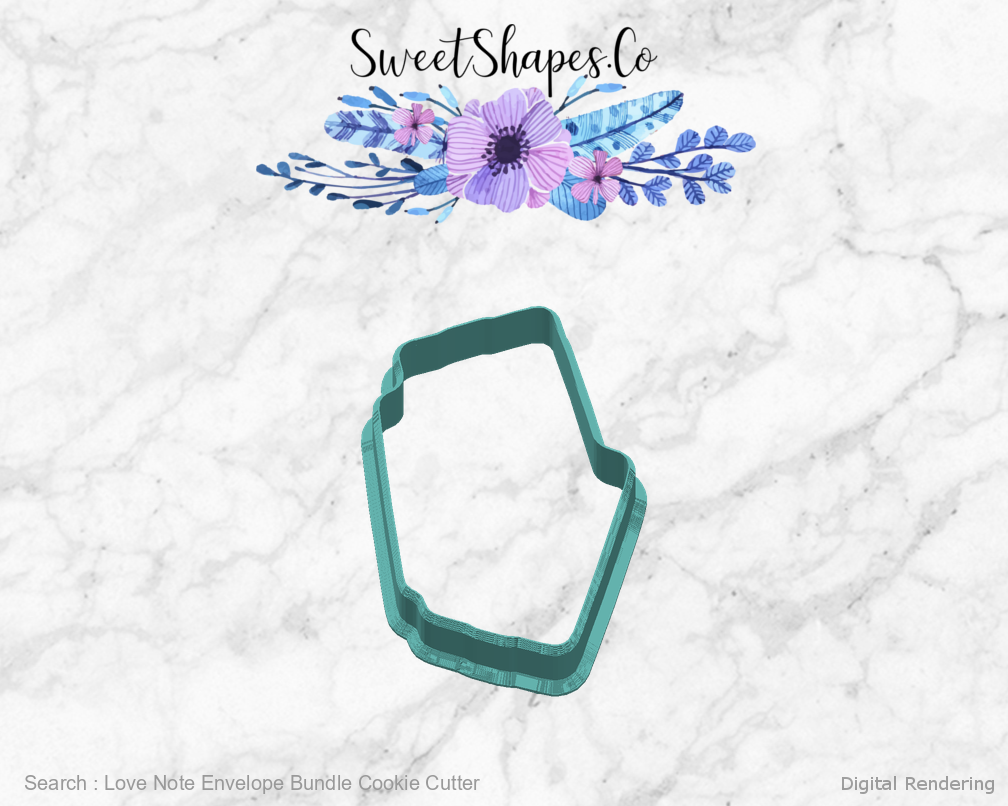 Love Note Envelope Bundle Cookie Cutter — right manufacturing preview