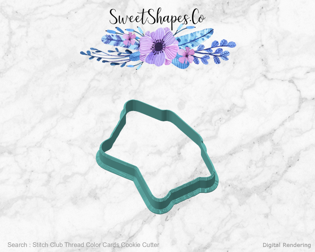Stitch Club Thread Color Cards Cookie Cutter — front-45 manufacturing preview