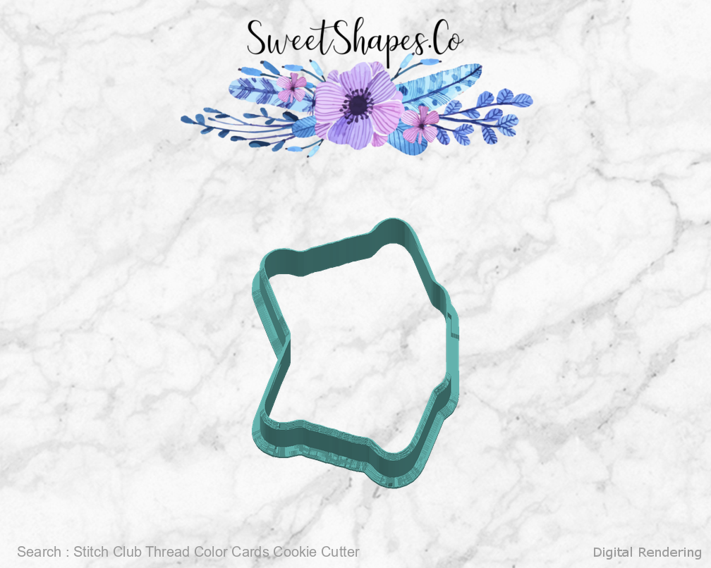 Stitch Club Thread Color Cards Cookie Cutter — right manufacturing preview
