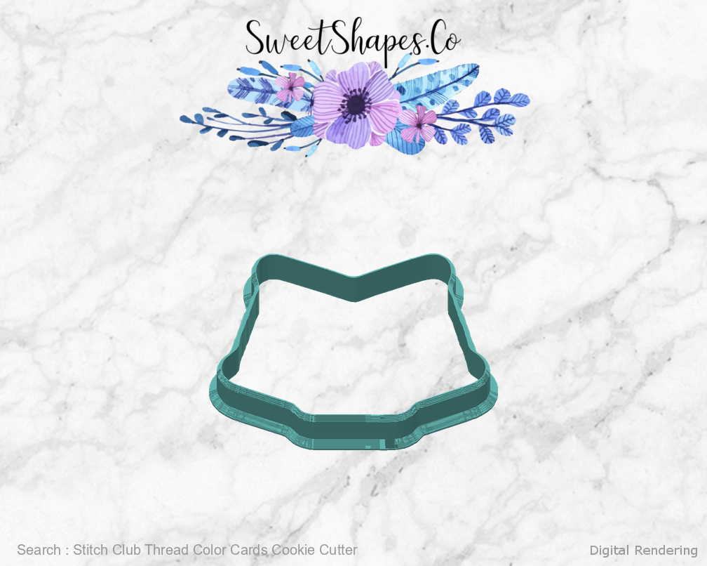 Stitch Club Thread Color Cards Cookie Cutter — back manufacturing preview