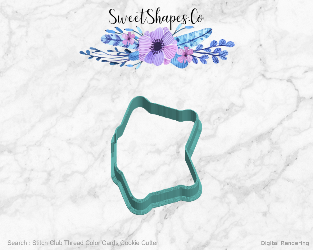 Stitch Club Thread Color Cards Cookie Cutter — left manufacturing preview