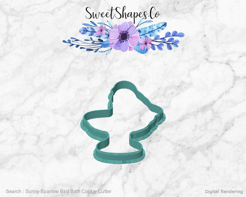 Sunny Sparrow Bird Bath Cookie Cutter 01-front.png