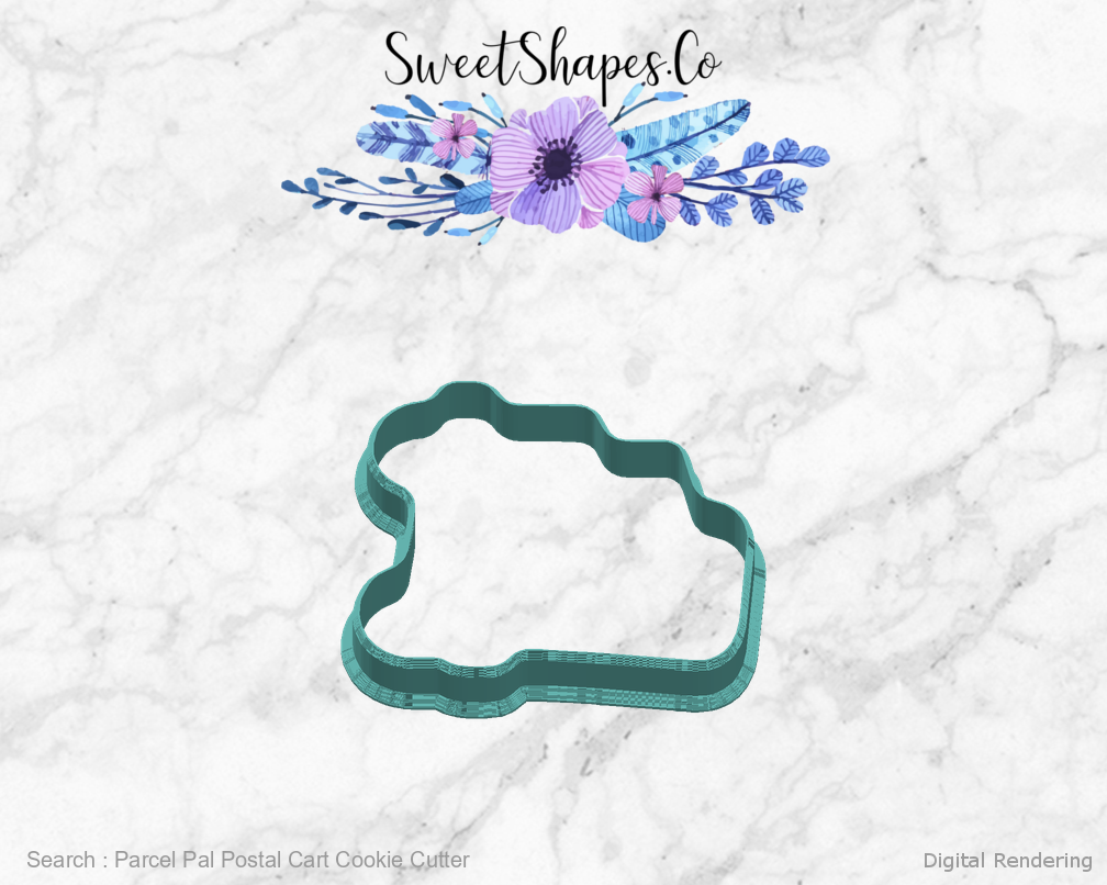 Parcel Pal Postal Cart Cookie Cutter — 03-right digital rendering