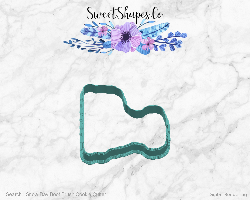 Snow Day Boot Brush Cookie Cutter — 03-right digital rendering