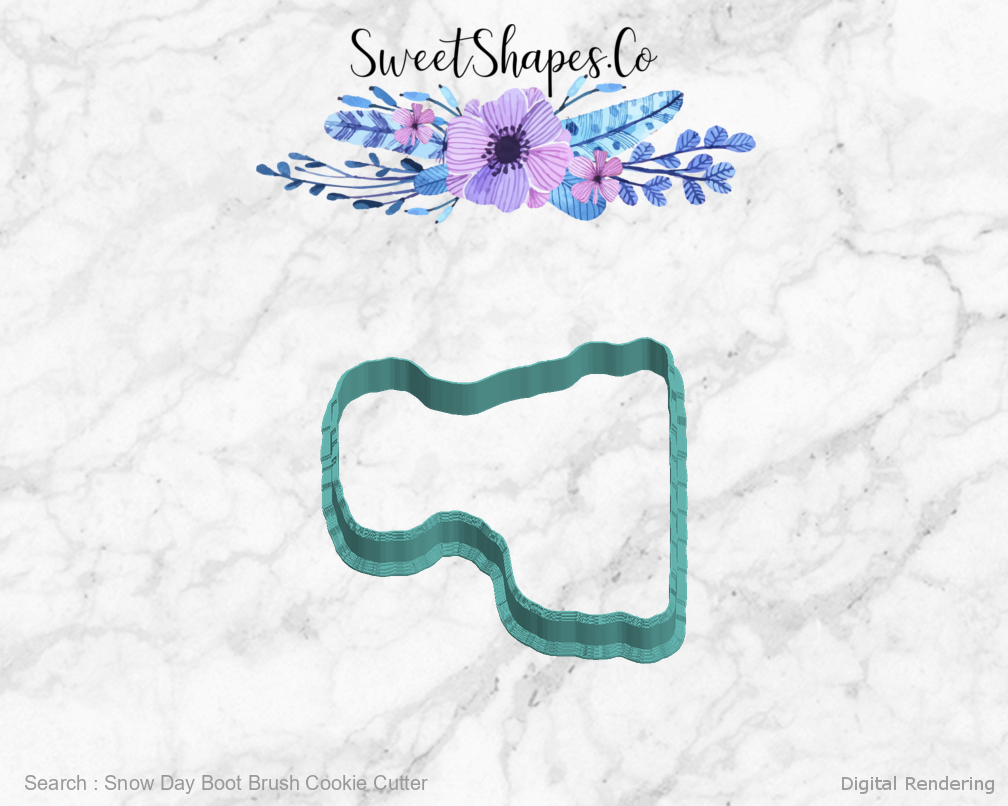 Snow Day Boot Brush Cookie Cutter — 05-left digital rendering
