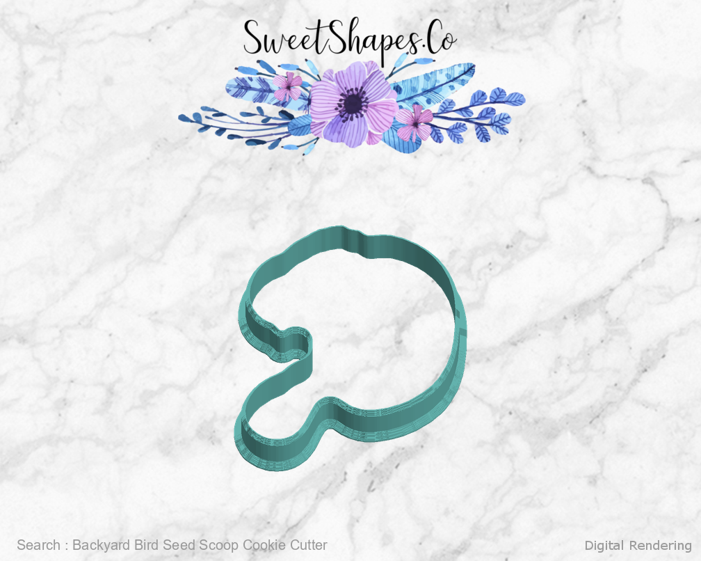 Backyard Bird Seed Scoop Cookie Cutter 05-left digital rendering