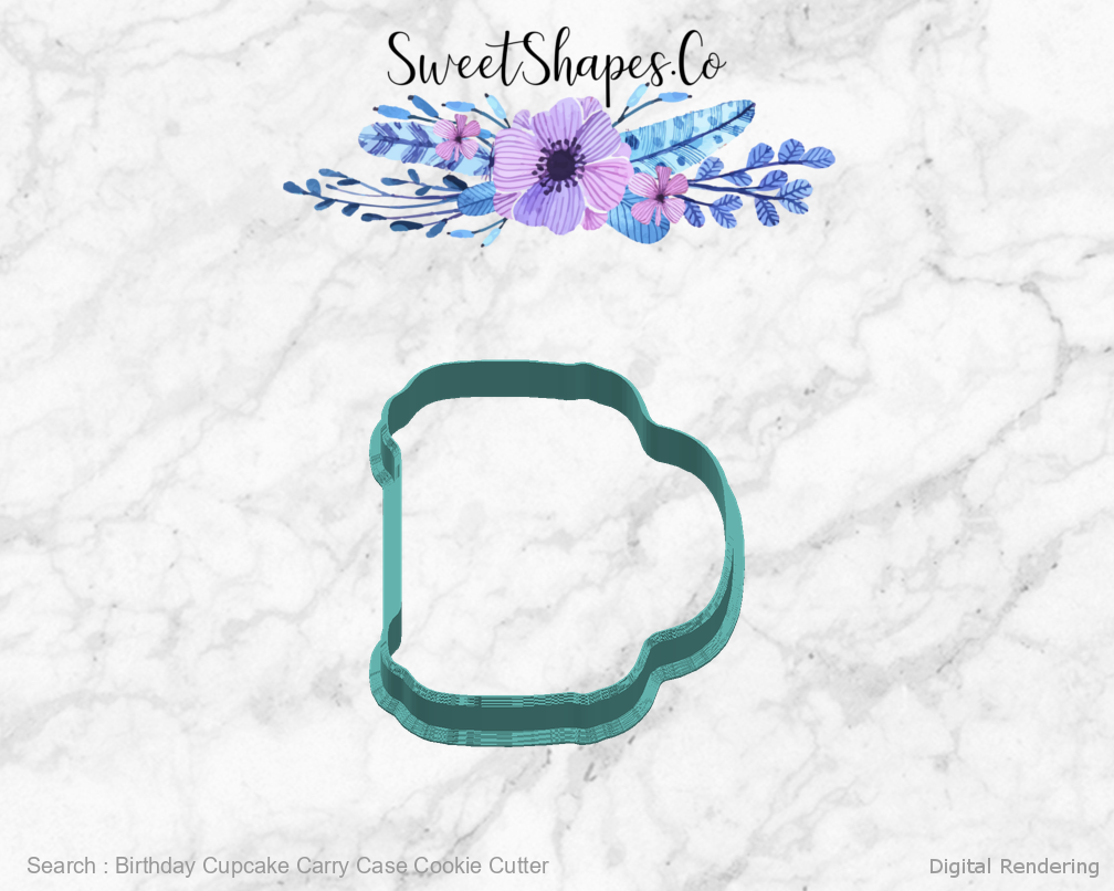 Birthday Cupcake Carry Case Cookie Cutter 03-right digital rendering
