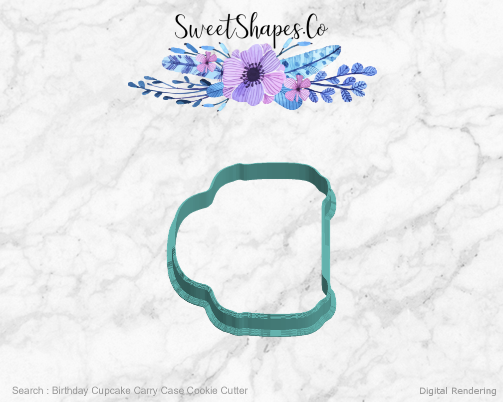 Birthday Cupcake Carry Case Cookie Cutter 05-left digital rendering
