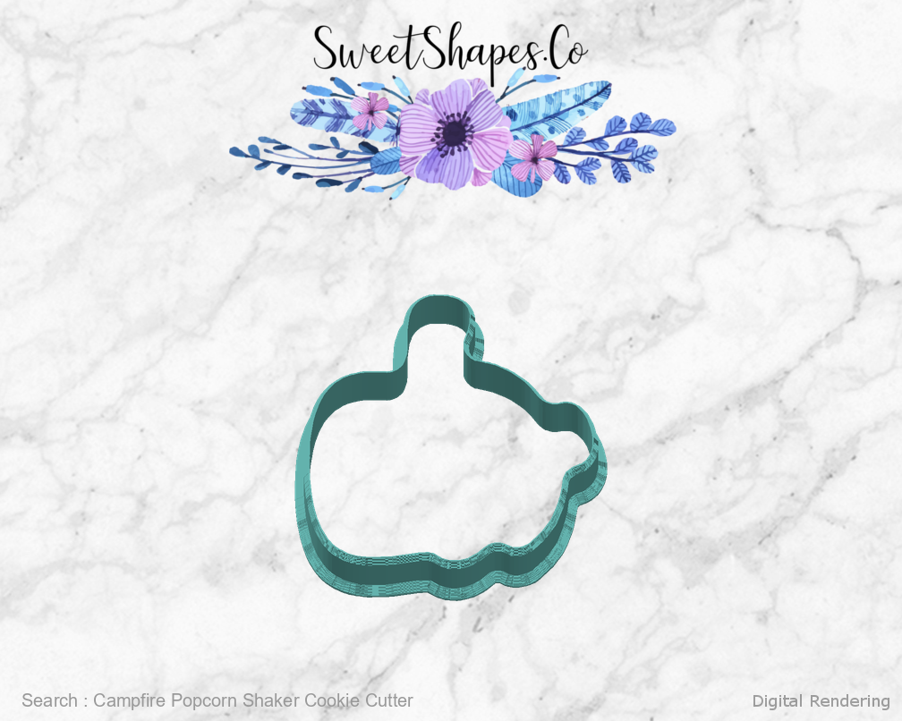 Campfire Popcorn Shaker Cookie Cutter 03-right digital rendering