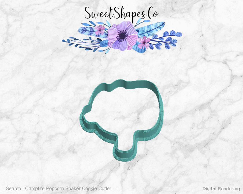 Campfire Popcorn Shaker Cookie Cutter 05-left digital rendering
