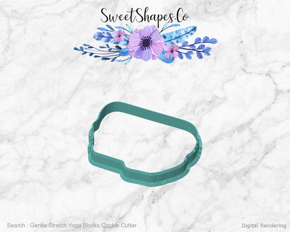 Gentle Stretch Yoga Blocks Cookie Cutter 01-front digital rendering