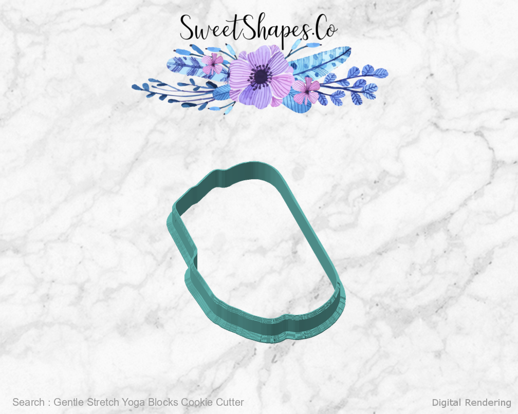 Gentle Stretch Yoga Blocks Cookie Cutter 02-front-45 digital rendering