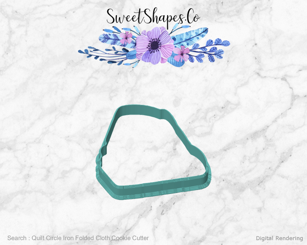 Quilt Circle Iron Folded Cloth Cookie Cutter — digital rendering view 1