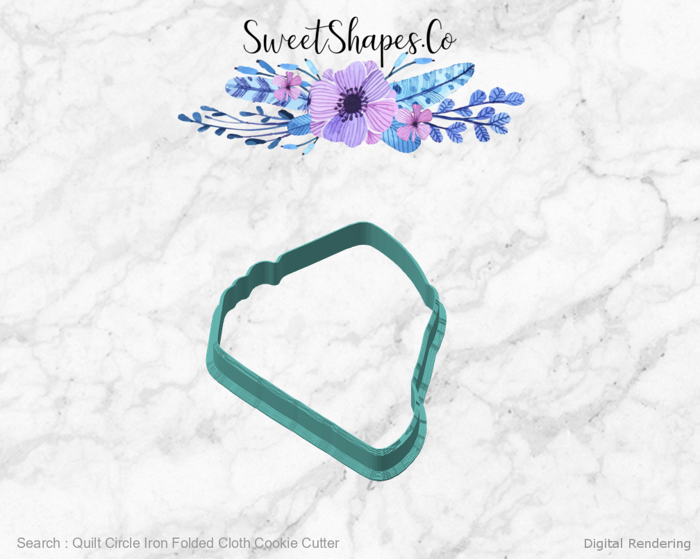 Quilt Circle Iron Folded Cloth Cookie Cutter — digital rendering view 2