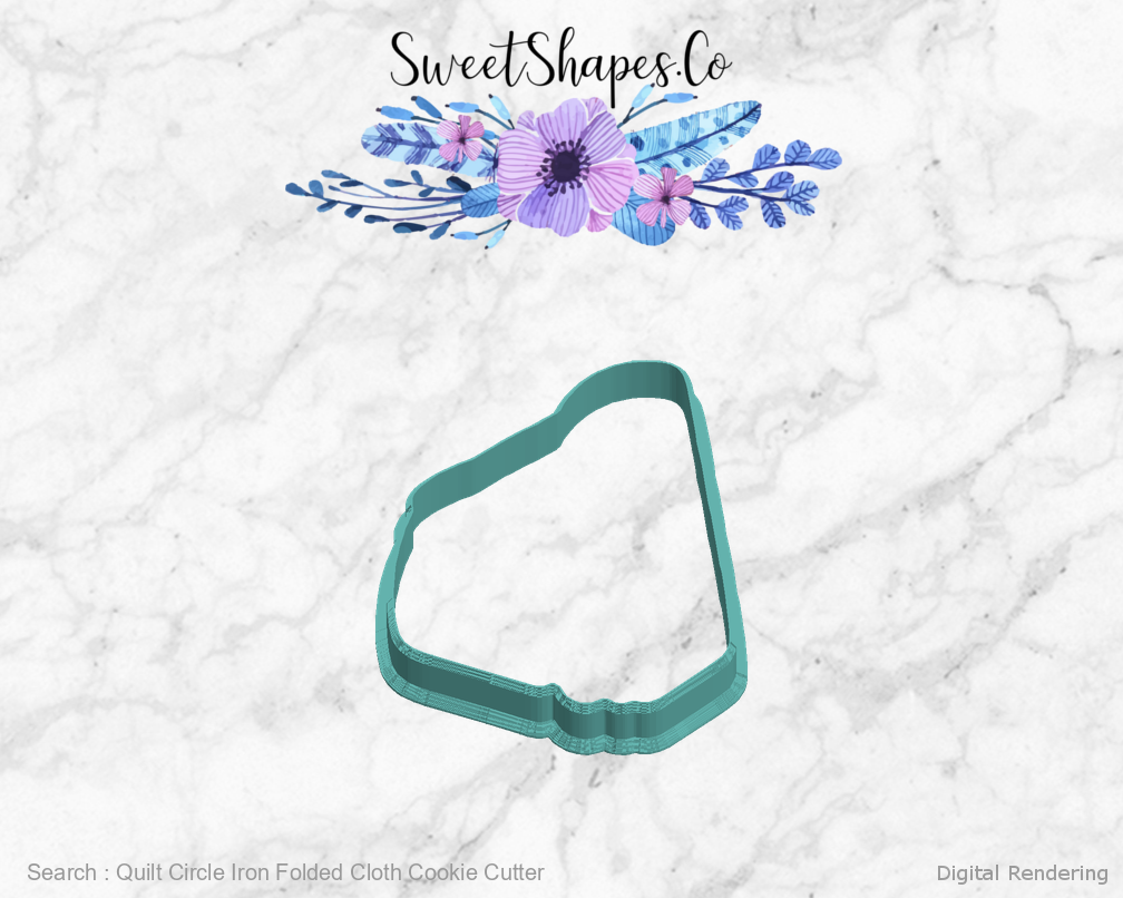 Quilt Circle Iron Folded Cloth Cookie Cutter — digital rendering view 5