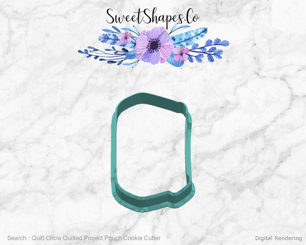 Quilt Circle Quilted Project Pouch Cookie Cutter — digital rendering view 3