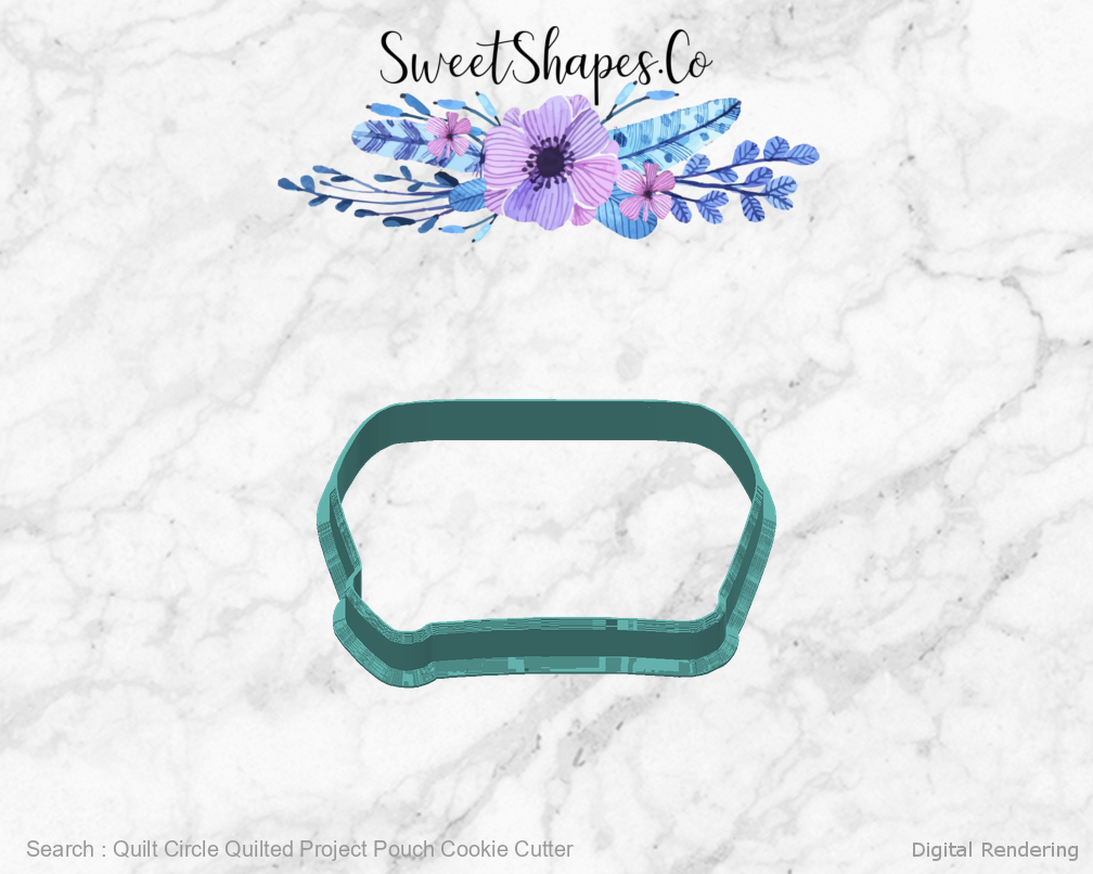 Quilt Circle Quilted Project Pouch Cookie Cutter — digital rendering view 4