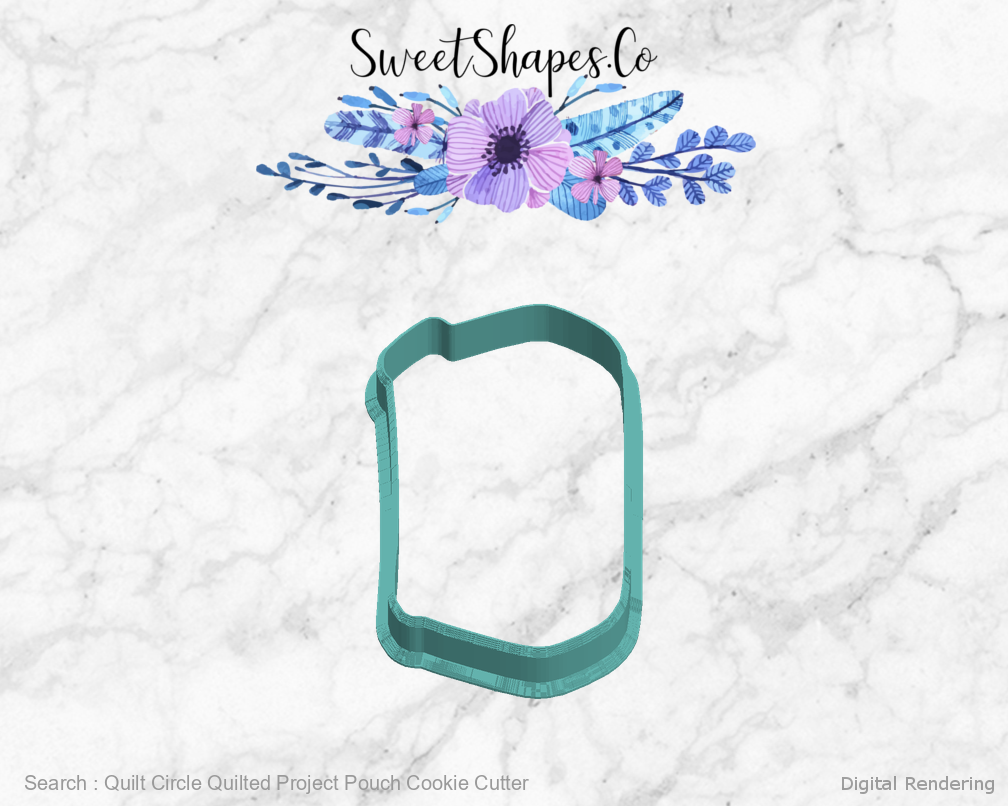 Quilt Circle Quilted Project Pouch Cookie Cutter — digital rendering view 5
