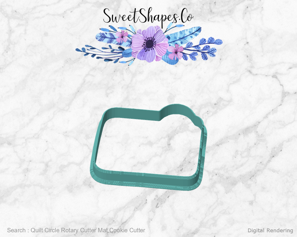 Quilt Circle Rotary Cutter Mat Cookie Cutter — digital rendering view 1