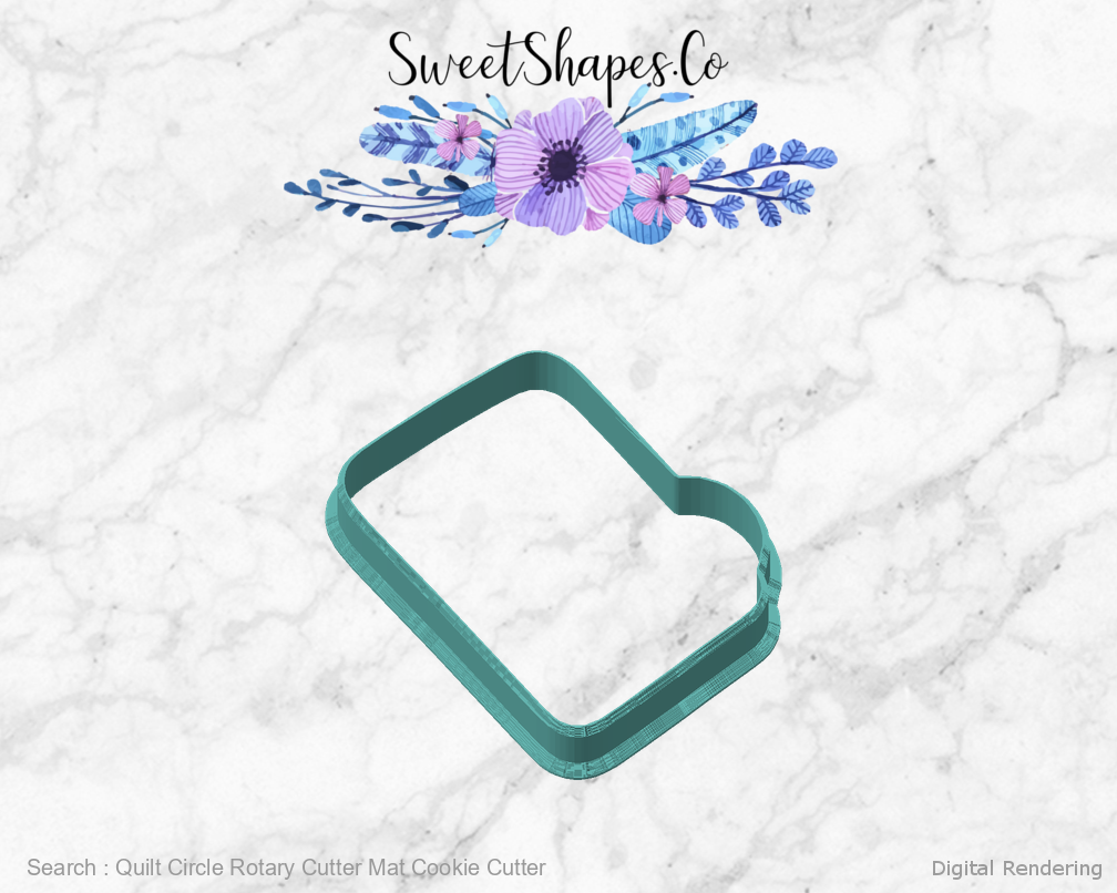 Quilt Circle Rotary Cutter Mat Cookie Cutter — digital rendering view 2