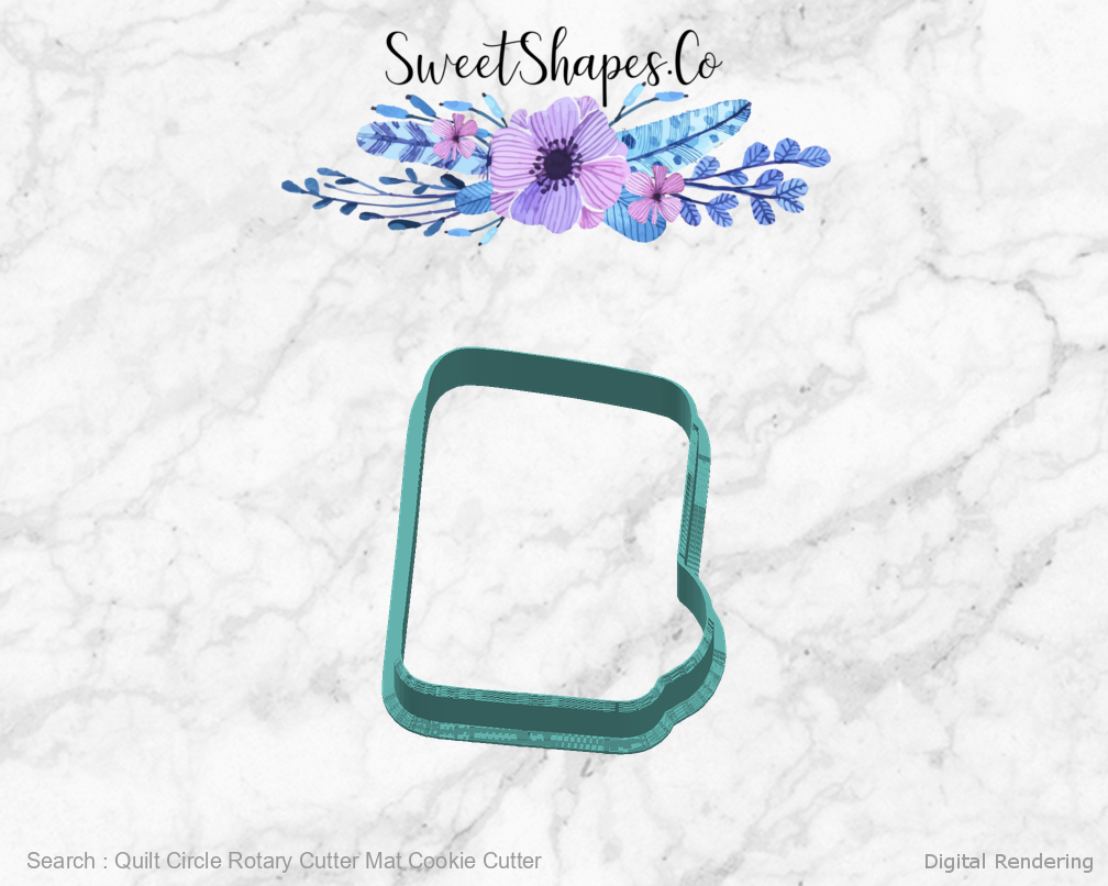 Quilt Circle Rotary Cutter Mat Cookie Cutter — digital rendering view 3