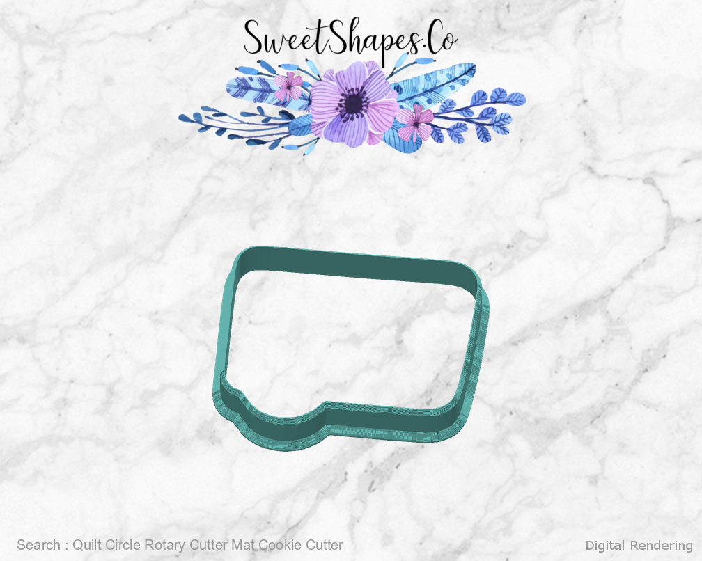 Quilt Circle Rotary Cutter Mat Cookie Cutter — digital rendering view 4