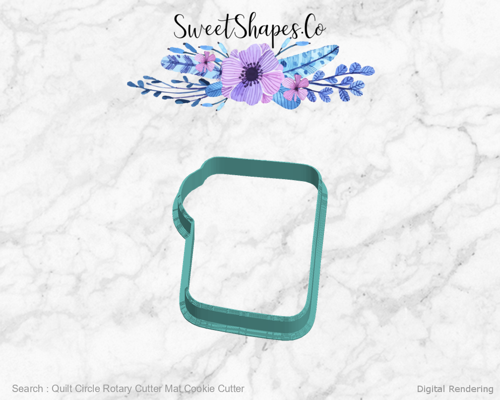 Quilt Circle Rotary Cutter Mat Cookie Cutter — digital rendering view 5