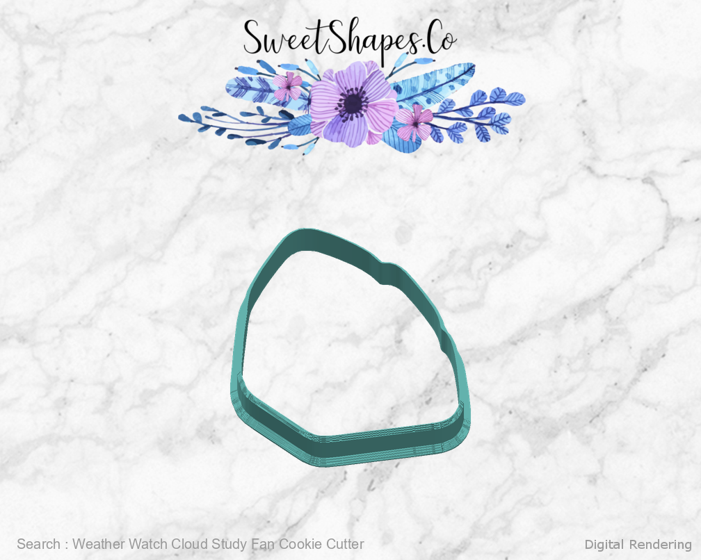 Weather Watch Cloud Study Fan Cookie Cutter — digital rendering view 3