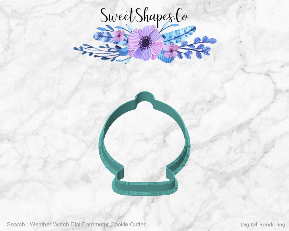 Weather Watch Dial Barometer Cookie Cutter — digital rendering view 1