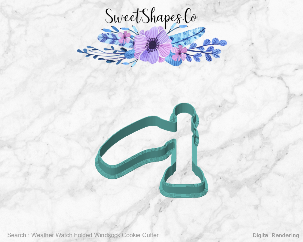 Weather Watch Folded Windsock Cookie Cutter — digital rendering view 1