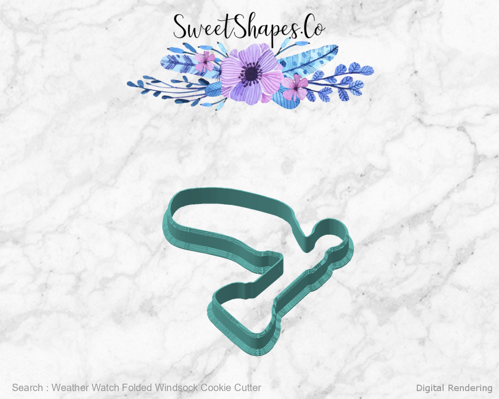 Weather Watch Folded Windsock Cookie Cutter — digital rendering view 2