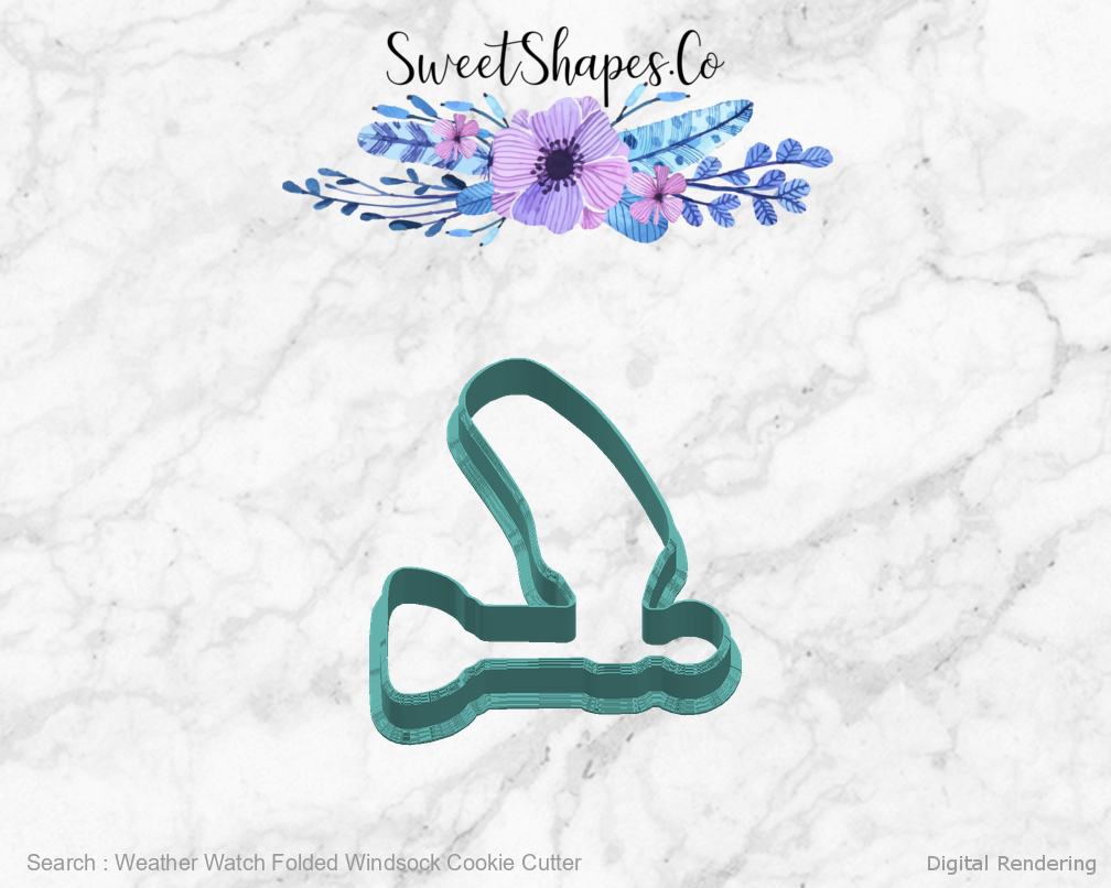 Weather Watch Folded Windsock Cookie Cutter — digital rendering view 3