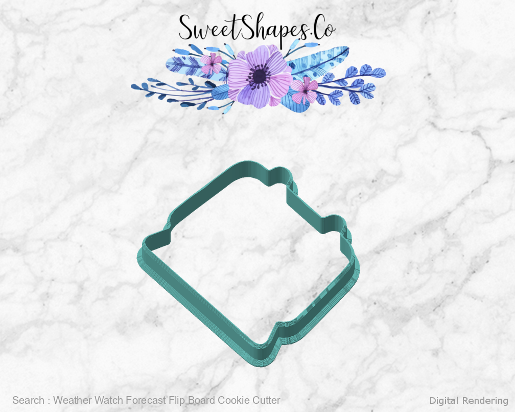 Weather Watch Forecast Flip Board Cookie Cutter — digital rendering view 2