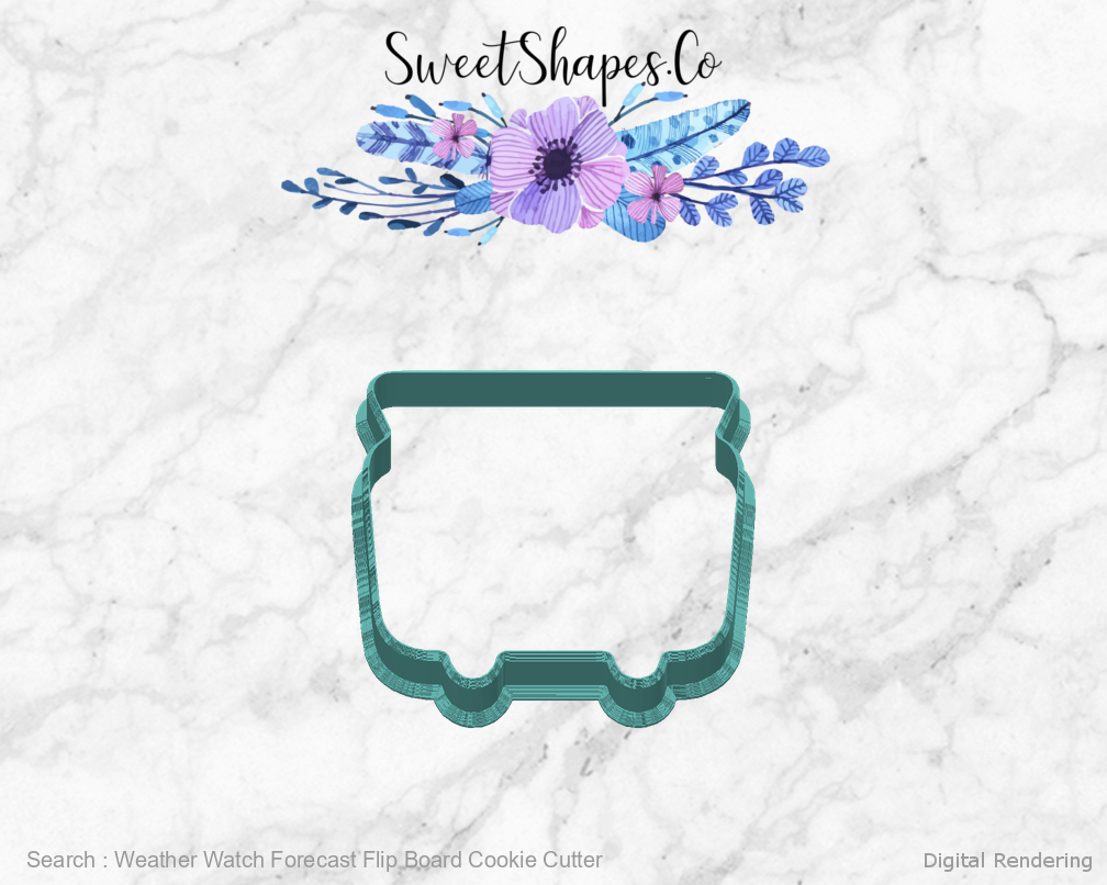 Weather Watch Forecast Flip Board Cookie Cutter — digital rendering view 4