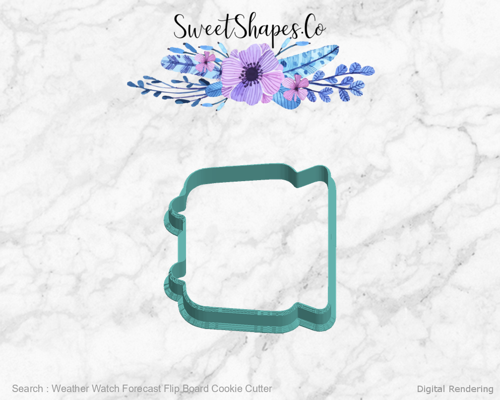 Weather Watch Forecast Flip Board Cookie Cutter — digital rendering view 5