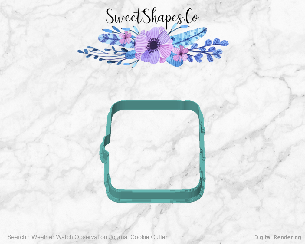 Weather Watch Observation Journal Cookie Cutter — digital rendering view 1