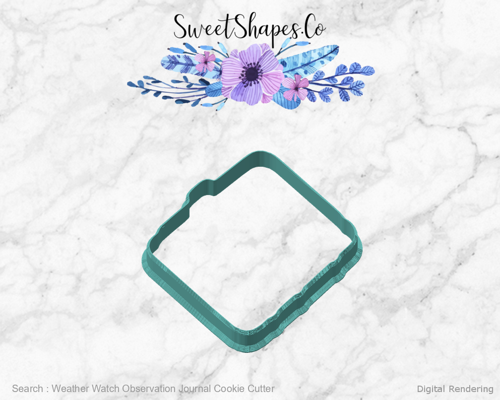 Weather Watch Observation Journal Cookie Cutter — digital rendering view 2