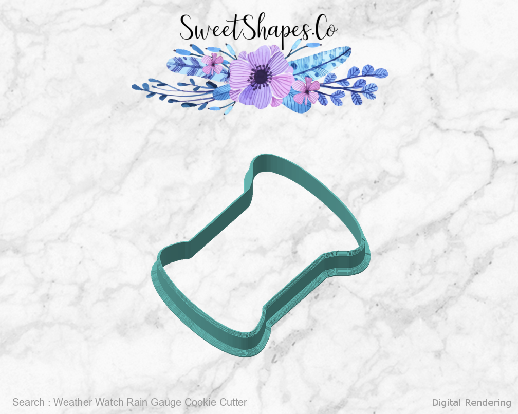 Weather Watch Rain Gauge Cookie Cutter — digital rendering view 2