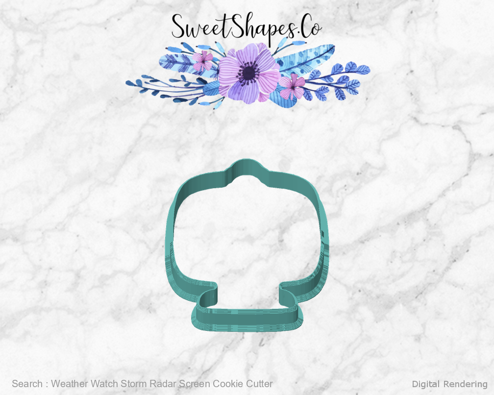 Weather Watch Storm Radar Screen Cookie Cutter — digital rendering view 1