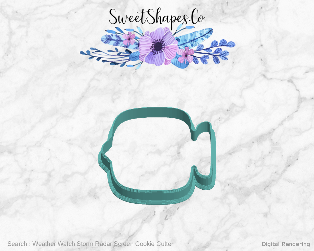 Weather Watch Storm Radar Screen Cookie Cutter — digital rendering view 5