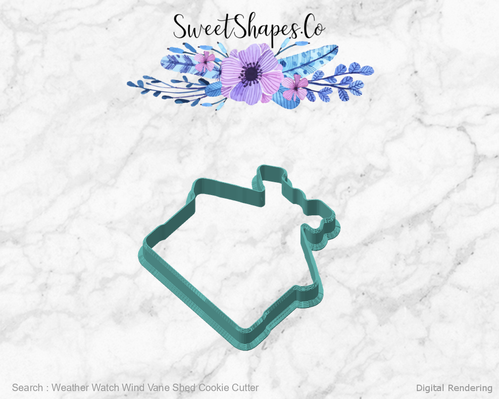 Weather Watch Wind Vane Shed Cookie Cutter — digital rendering view 2