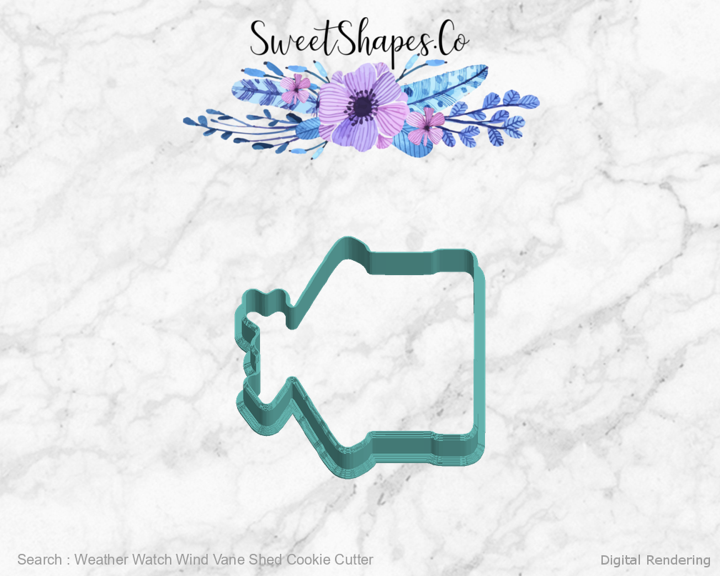 Weather Watch Wind Vane Shed Cookie Cutter — digital rendering view 5