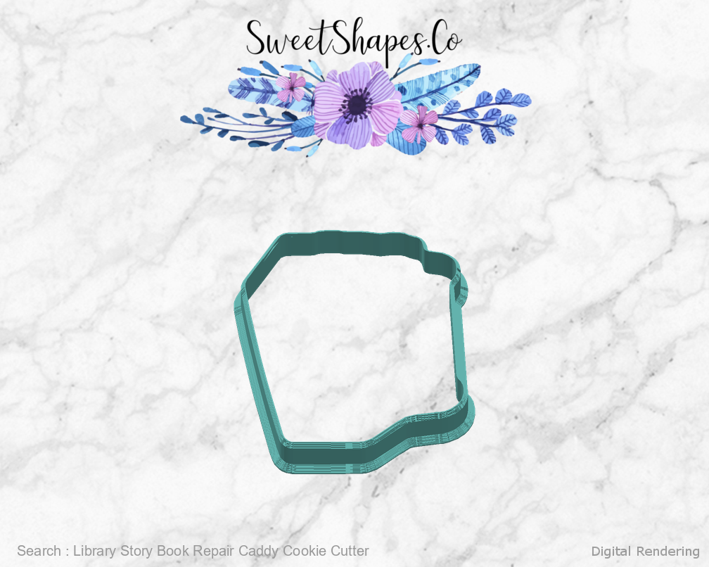 Library Story Book Repair Caddy Cookie Cutter — 03-right digital rendering