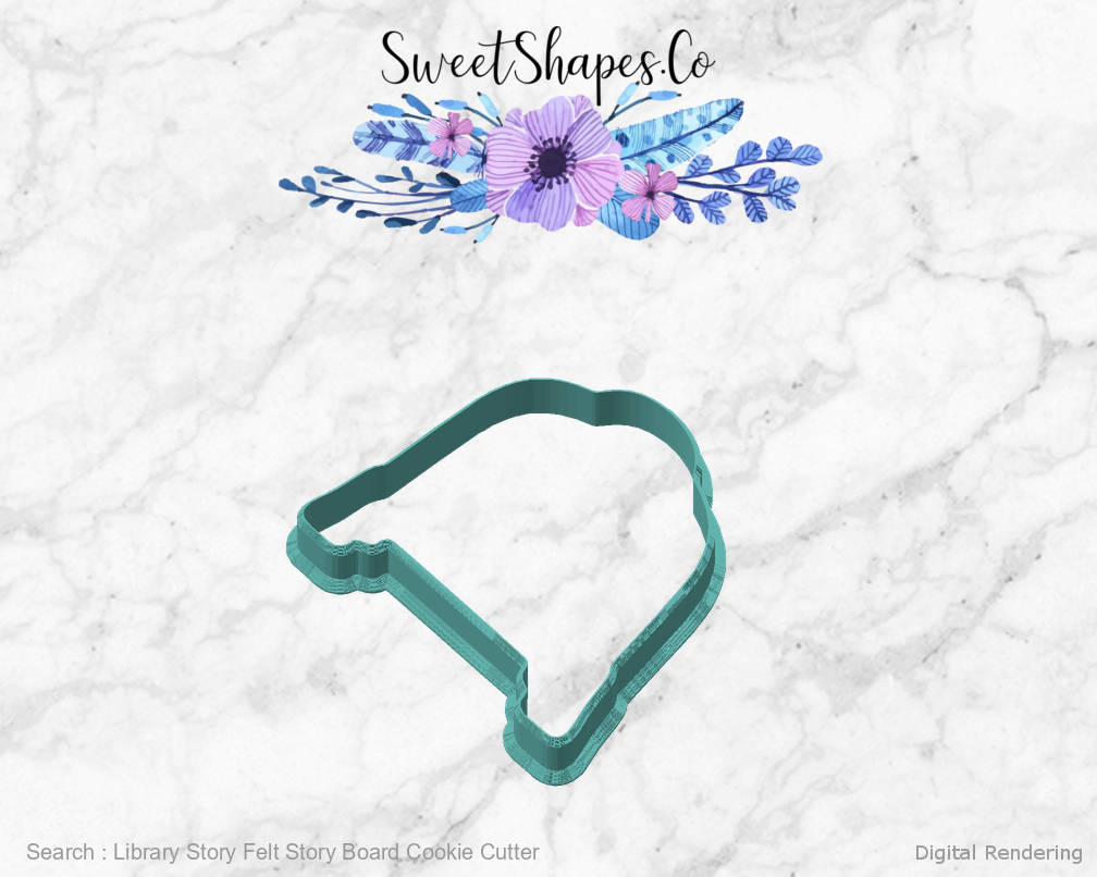 Library Story Felt Story Board Cookie Cutter — 02-front-45 digital rendering
