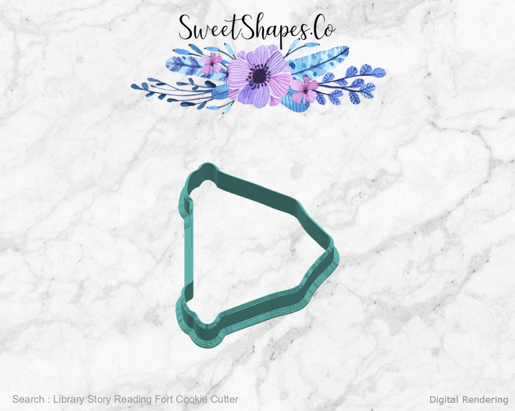 Library Story Reading Fort Cookie Cutter — 03-right digital rendering