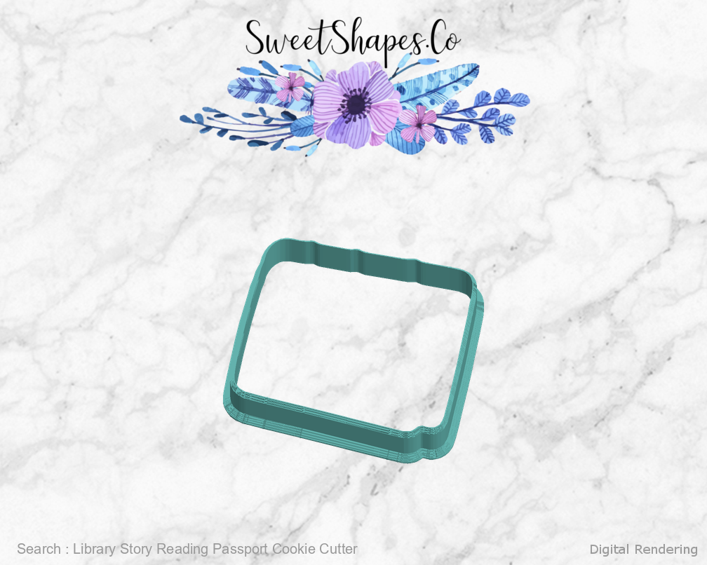 Library Story Reading Passport Cookie Cutter — 05-left digital rendering