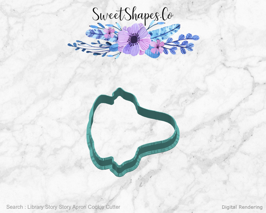Library Story Story Apron Cookie Cutter — 03-right digital rendering