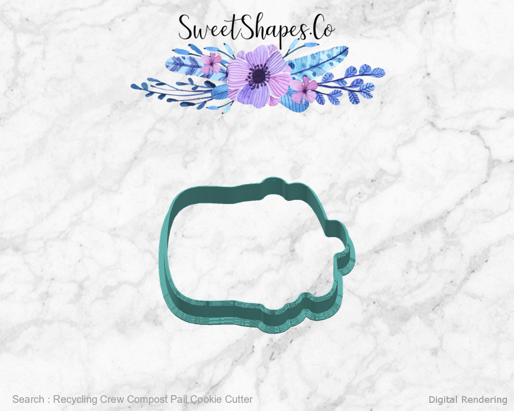 Recycling Crew Compost Pail Cookie Cutter — 03-right digital rendering